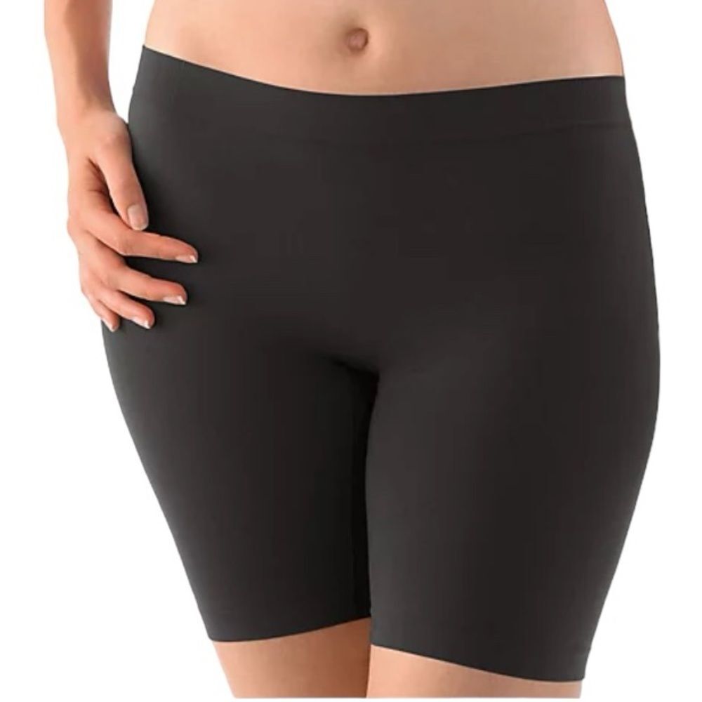 Jockey Skimmies Mid Length Slipshort Microfiber Stretch Shorts Black Womens Sz S